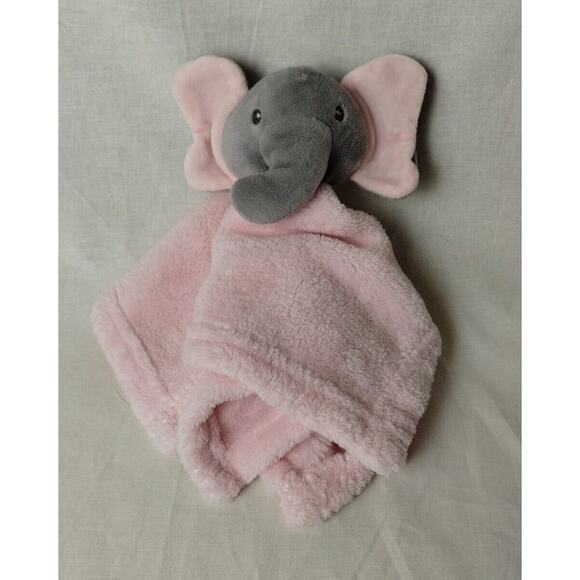 Lila & Jack Baby Elephant - Pink Lovey - Terry Cloth Security Blanket - 11 Inch - Picture 1 of 4